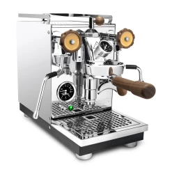 Profitec Pro 400 Espresso Machine With Flow Control And Walnut -Coffee Gear Shop Chrome Walnut Orange FC