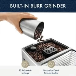 DeLonghi Dinamica LatteCrema Espresso Machine -Coffee Gear Shop ECAM35075SIDinamicaiconsBuiltin Burr2