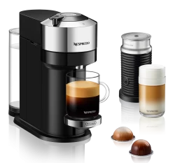 Nespresso Vertuo Next Deluxe Espresso Machine By DeLonghi With Aeroccino - Chrome