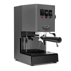 Gaggia Classic Evo Pro Espresso Machine In Industrial Grey With Blackened Oak -Coffee Gear Shop GACLASSICEVOPROGRYBO Gray Oak Single EVO 1153
