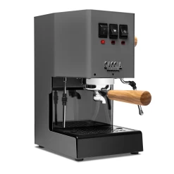 Gaggia Classic Evo Pro Espresso Machine In Industrial Grey With Olive Wood -Coffee Gear Shop GACLASSICEVOPROGRYOW Gray Olive Single Wood EVO 1153