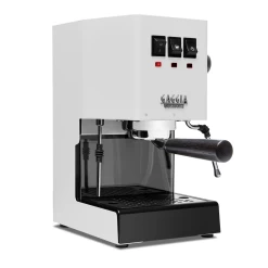 Gaggia Classic Evo Pro Espresso Machine In Polar White With Blackened Oak