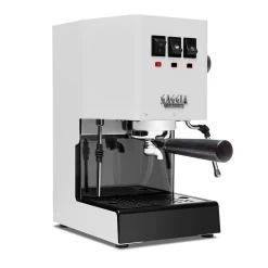 Gaggia Classic Evo Pro Espresso Machine In Polar White With Blackened Oak -Coffee Gear Shop GACLASSICEVOPROWHTBO White Oak Single EVO 1153