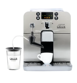 Gaggia Brera Cappuccino Espresso Machine In Silver -Coffee Gear Shop Gaggia Brera GlassMilkFrother 62261e97 d6ce 4115 ac6b 2636f26ca400