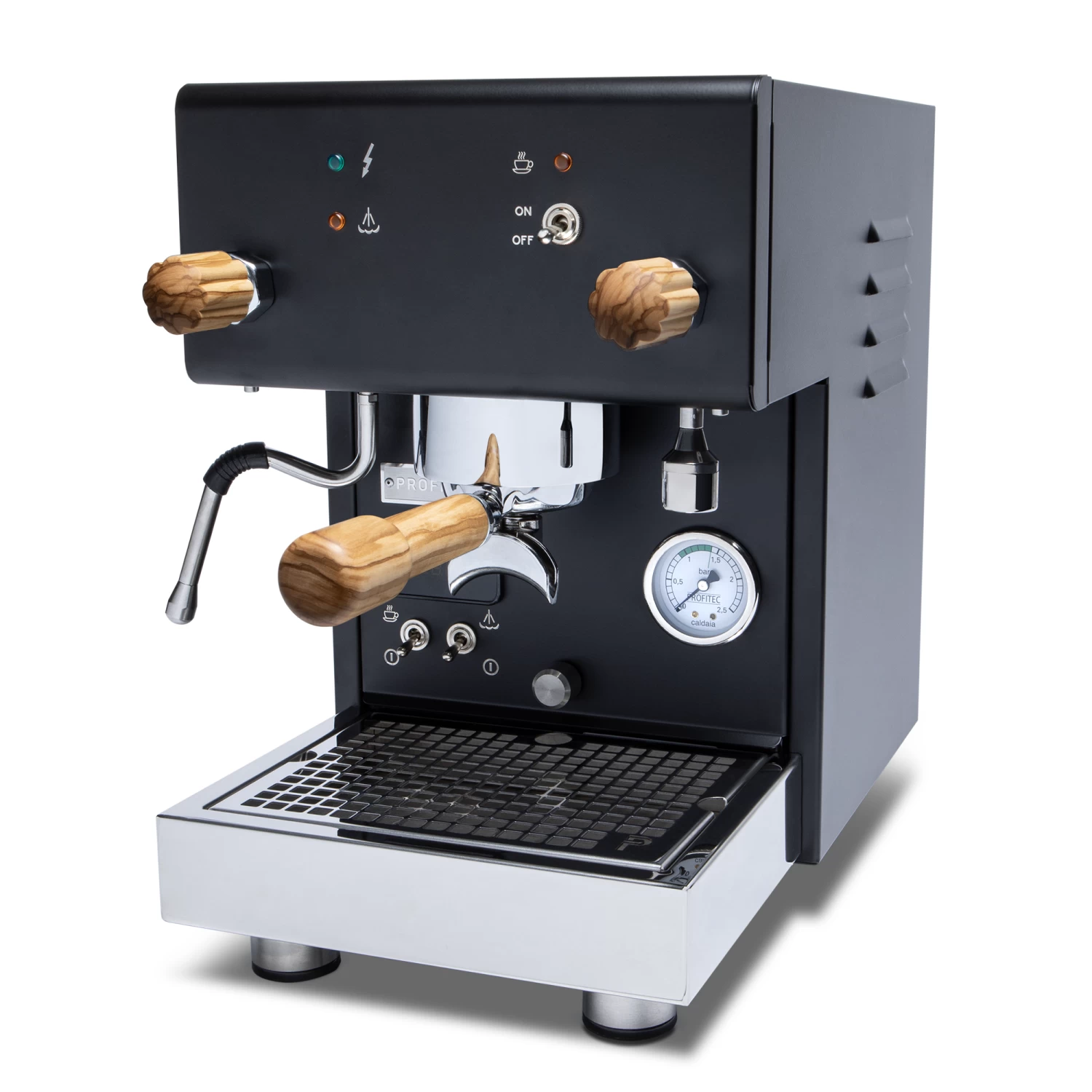Profitec Pro 300 Dual Boiler Espresso Machine - Matte Black With Olive Wood 1 Profitec Pro 300 Dual Boiler Espresso Machine - Matte Black With Olive Wood