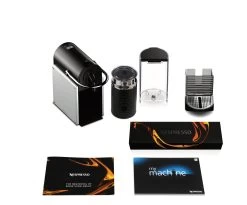 Nespresso Pixie Espresso Machine By DeLonghi With Aeroccino - Aluminum -Coffee Gear Shop Pixie D Alu Indapack Latte DeLonghialt6