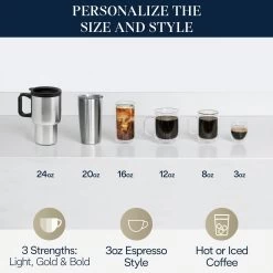 DeLonghi TrueBrew Drip Coffee Maker - Stainless/Black -Coffee Gear Shop TrueBrew CAM51025MB PowerImage PersonalizeSizeStyle