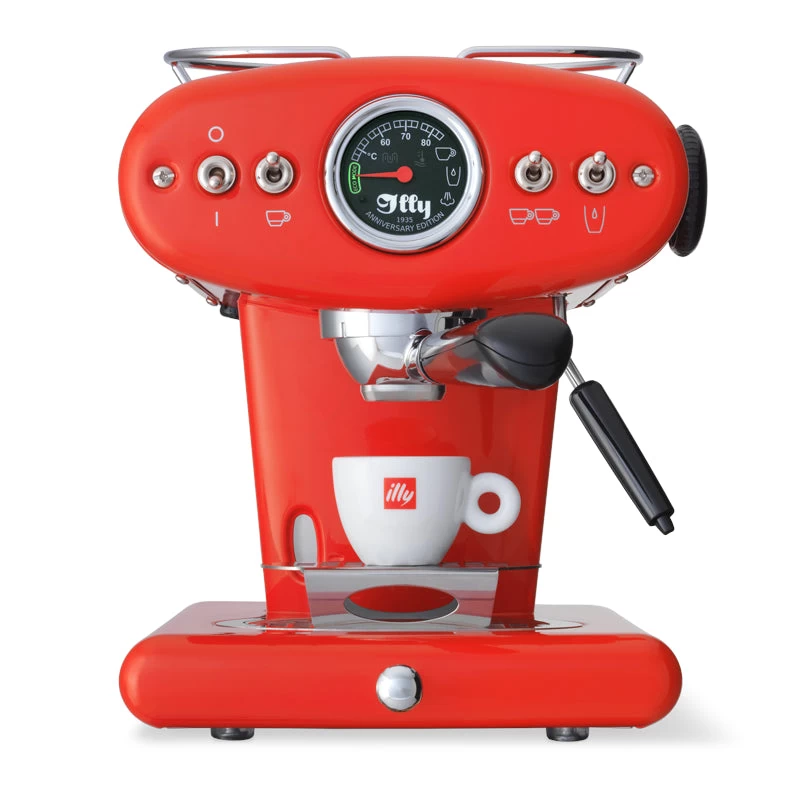 Illy X1 Anniversary E.S.E. Pod & Ground Coffee Machine - Red 1 Illy X1 Anniversary E.S.E. Pod & Ground Coffee Machine - Red