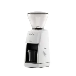 Baratza Encore ESP Coffee And Espresso Grinder - White -Coffee Gear Shop 495 EncoreESP White DosingCup 02 QuarterLeft OnWhite WEB