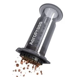 AeroPress Original Coffee Press -Coffee Gear Shop AeroPressOriginalangledwithdrippingcoffee whitelettering