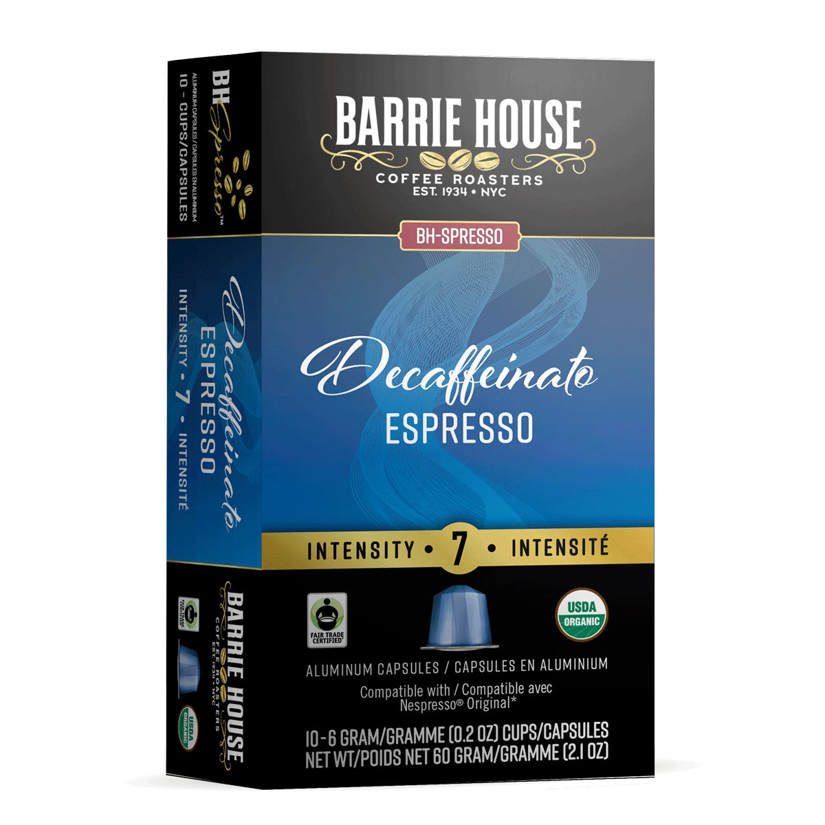 Barrie House Decaffeinato Fair Trade Organic Espresso Capsules 10ct 1 Barrie House Decaffeinato Fair Trade Organic Espresso Capsules 10ct