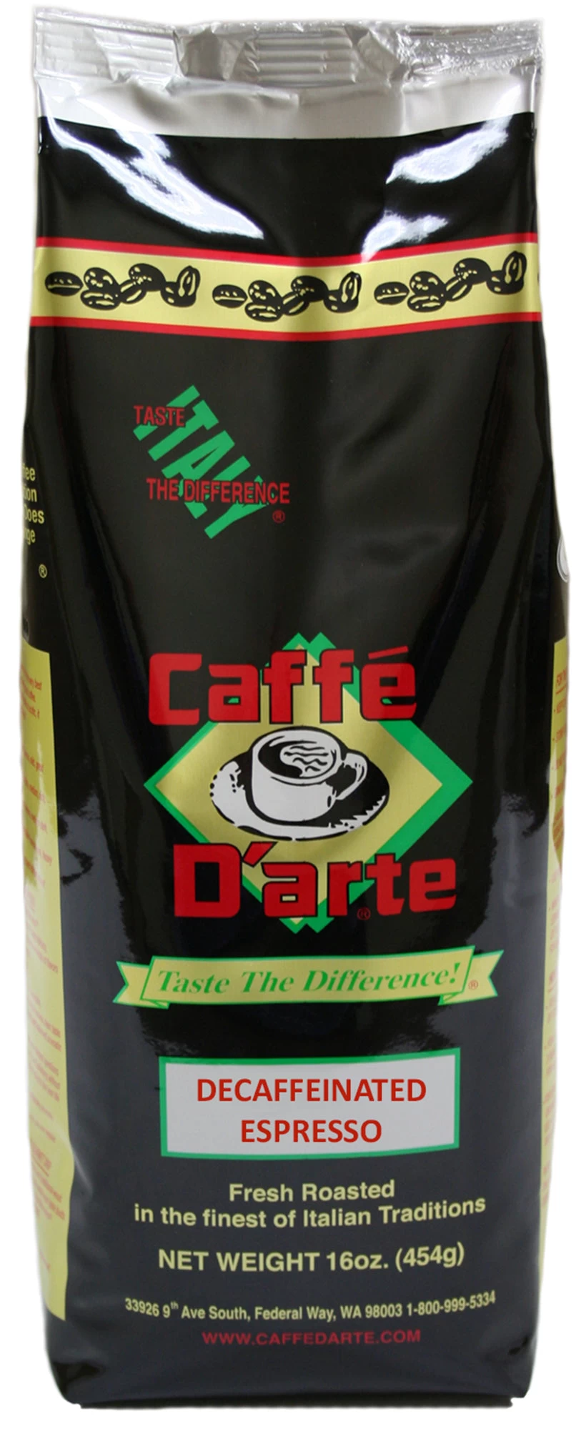 Caffé D'arte Decaffeinated Espresso Whole Bean 1 Caffé D'arte Decaffeinated Espresso Whole Bean