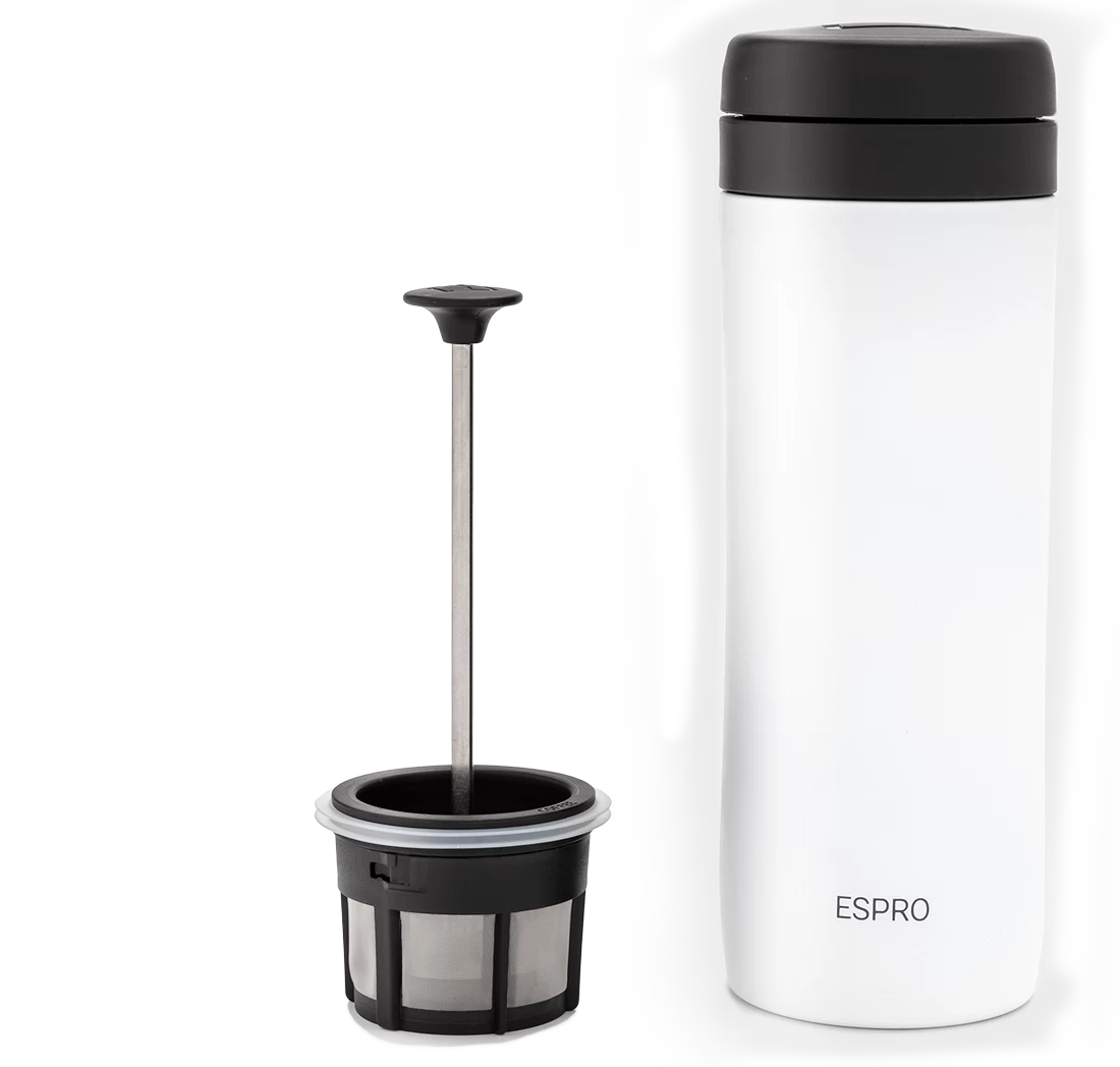 Espro P1 Travel Press For Coffee - White 2 Espro P1 Travel Press For Coffee - White - Image 2