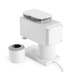 Fellow Ode Brew Grinder - Matte White -Coffee Gear Shop OdeWhite Detail RearVieww Cup