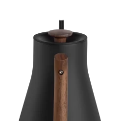 Fellow Stagg EKG Pro 0.9L Pour Over Kettle - Matte Black With Walnut Accents -Coffee Gear Shop StaggEKGPro MatteBlackWalnut HandleFacing 1