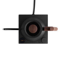 Fellow Stagg EKG Pro 0.9L Pour Over Kettle - Matte Black With Walnut Accents -Coffee Gear Shop StaggEKGPro MatteBlackWalnut TopDown