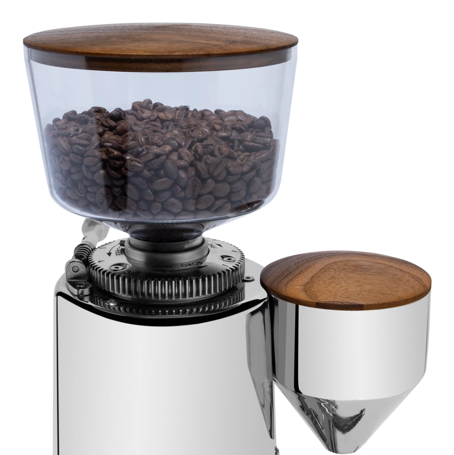 ECM And Profitec 500g Hopper Lid And Funnel Lid - Walnut 1 ECM And Profitec 500g Hopper Lid And Funnel Lid - Walnut
